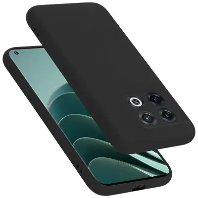 Ohišje je združljivo z OnePlus 10 PRO 5G in tekoča črna barva - Zaščitni ovitek iz prožnega silikona TPU