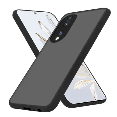 Ohišje združljivo z Honor 70 in matirana črna barva - Hibridni zaščitni ovitek s TPU silikonom v notranjosti in matirano plastično zadnjo stranjo