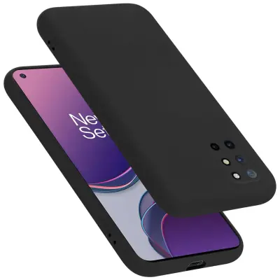 Ohišje je združljivo z OnePlus 8T in tekoča črna barva - Zaščitni ovitek iz prožnega silikona TPU