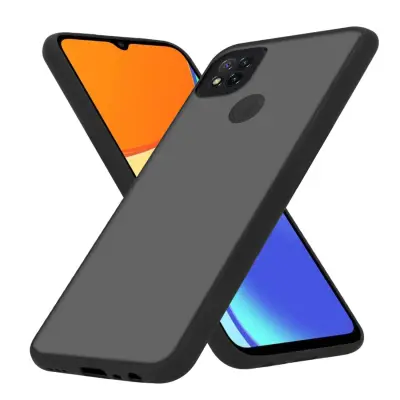 CADORABO Xiaomi RedMi 9C/RedMi 10A in matirana črna barva - Hibridni zaščitni ovitek s TPU silikonom v notranjosti in matirano plastično zadnjo stranj