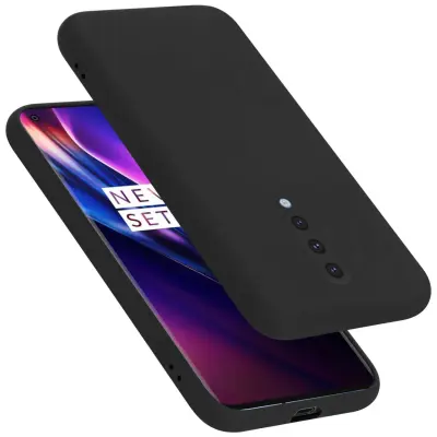 Ohišje je združljivo z OnePlus 8 in tekoča črna barva - Zaščitni ovitek iz prožnega silikona TPU