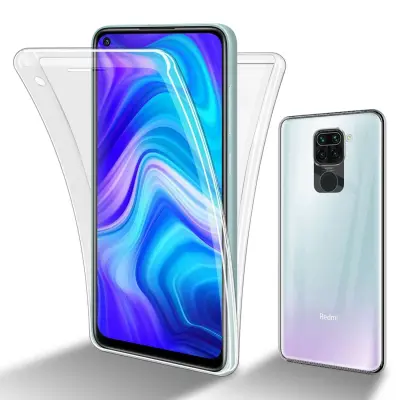 CADORABO Xiaomi RedMi NOTE 9 in transparentno - 360° zaščita celotnega telesa - Zaščita spredaj in zadaj, vsestranska zaščita s ščitnikom zaslona