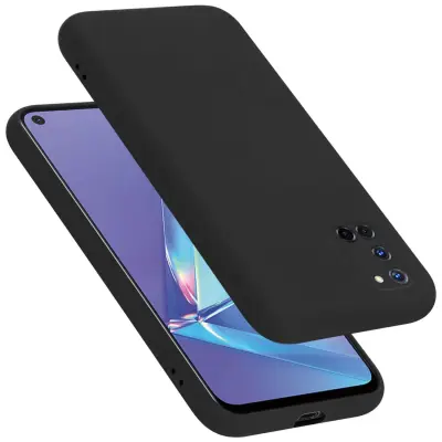 Ohišje je združljivo z Oppo A52 in tekoča črna barva - Zaščitni ovitek iz prožnega silikona TPU
