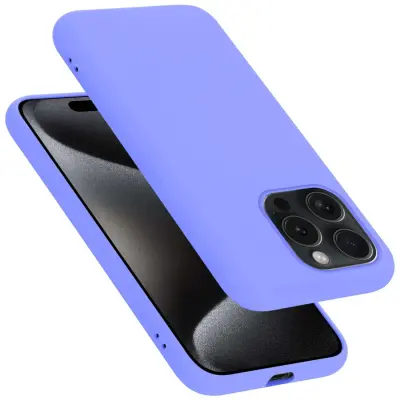Ohišje je združljivo z Apple iPhone 15 PRO MAX in tekoča svetlo vijolična - Zaščitni ovitek iz prožnega silikona TPU