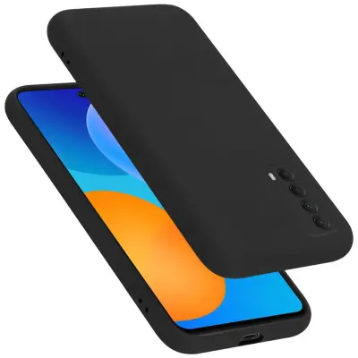 Ohišje je združljivo z Huawei P SMART 2021 in tekoča črna barva - Zaščitni ovitek iz prožnega silikona TPU