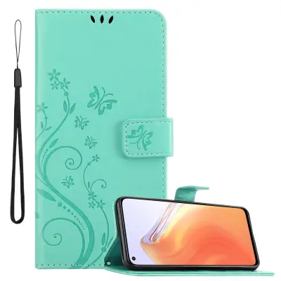 CADORABO Xiaomi Mi 10T/Mi 10T PRO in klasično srebrno - ovitek v cvetličnem dizajnu z magnetnim zapiranjem, stoječo funkcijo in režami za kartice