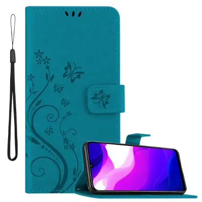 CADORABO Xiaomi Mi 10 LITE in klasična rožnata zlata - ovitek v cvetličnem dizajnu z magnetnim zapiranjem, stoječo funkcijo in režami za kartice