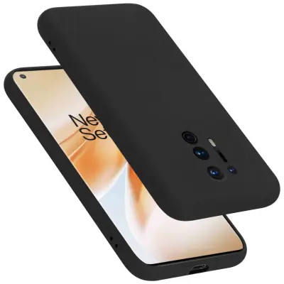 Ohišje je združljivo z OnePlus 8 PRO in tekoča črna barva - Zaščitni ovitek iz prožnega silikona TPU