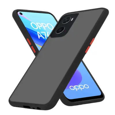 CADORABO Oppo A36/A76/A96 4G/K10 4G/Realme 9i in matirana črna barva - Hibridni zaščitni ovitek s TPU silikonom v notranjosti in matirano plastično za
