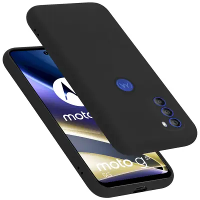 Ohišje je združljivo z Motorola MOTO G51 5G in tekoča črna barva - Zaščitni ovitek iz prožnega silikona TPU