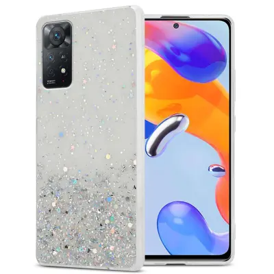 Ohišje, združljivo z Xiaomi RedMi NOTE 11 PRO 4G / 5G in prozorna z bleščicami - Zaščitni ovitek iz prožnega silikona TPU s svetlečimi bleščicami
