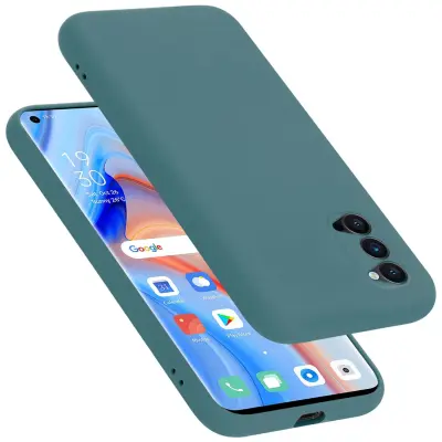 Ohišje je združljivo z Oppo Reno4 PRO in tekoča zelena - Zaščitni ovitek iz prožnega silikona TPU