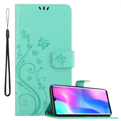 CADORABO Xiaomi Mi NOTE 10 LITE in klasično srebrno - ovitek v cvetličnem dizajnu z magnetnim zapiranjem, stoječo funkcijo in režami za kartice