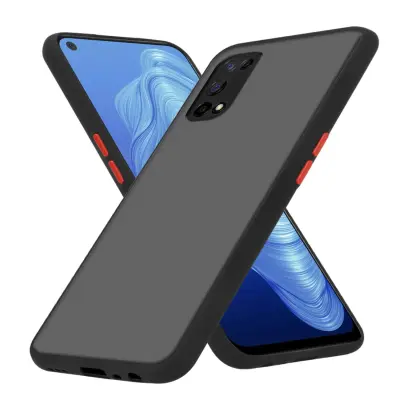 Ohišje združljivo z Realme 7 5G in matirana črna barva - Hibridni zaščitni ovitek s TPU silikonom v notranjosti in matirano plastično zadnjo stranjo
