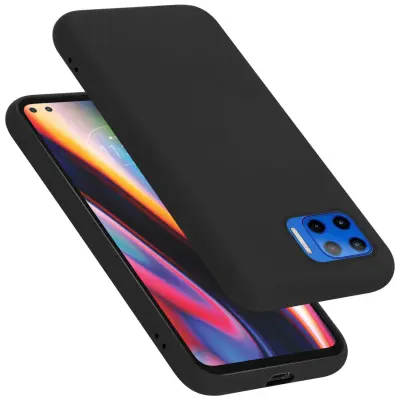 Ohišje je združljivo z Motorola MOTO G 5G PLUS in tekoča črna barva - Zaščitni ovitek iz prožnega silikona TPU