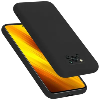 Ohišje je združljivo z Xiaomi POCO X3 NFC in tekoča črna barva - Zaščitni ovitek iz prožnega silikona TPU