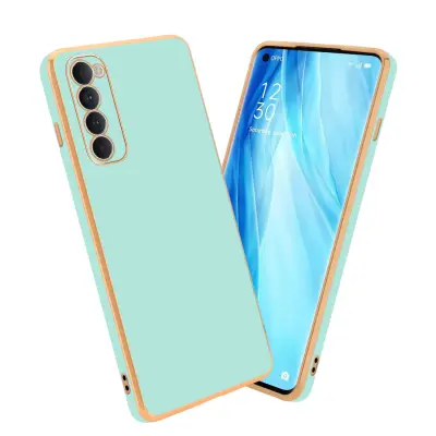 Ohišje, združljivo z Oppo Reno4 PRO in bleščeča metina zelena - zlata - Zaščitni ovitek iz prožnega silikona TPU in z zaščito kamere