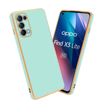 Ohišje, združljivo z Oppo FIND X3 LITE in bleščeča metina zelena - zlata - Zaščitni ovitek iz prožnega silikona TPU in z zaščito kamere
