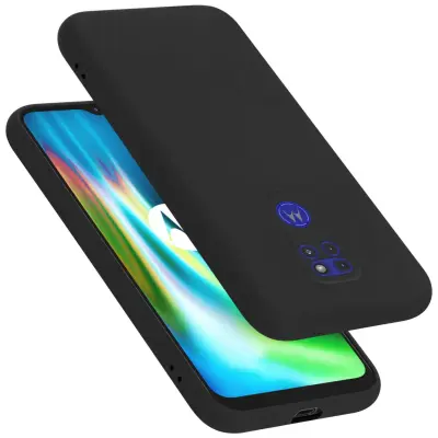 Ohišje je združljivo z Motorola MOTO G9 PLAY in tekoča črna barva - Zaščitni ovitek iz prožnega silikona TPU