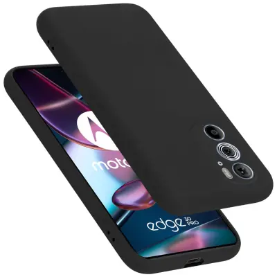 Ohišje je združljivo z Motorola EDGE+ in tekoča črna barva - Zaščitni ovitek iz prožnega silikona TPU