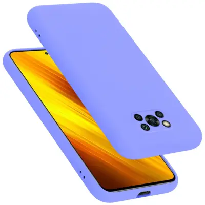 Ohišje je združljivo z Xiaomi POCO X3 NFC in tekoča svetlo vijolična - Zaščitni ovitek iz prožnega silikona TPU