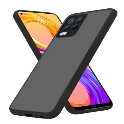 CADORABO Realme 8 4G/8 PRO in matirana črna barva - Hibridni zaščitni ovitek s TPU silikonom v notranjosti in matirano plastično zadnjo stranjo