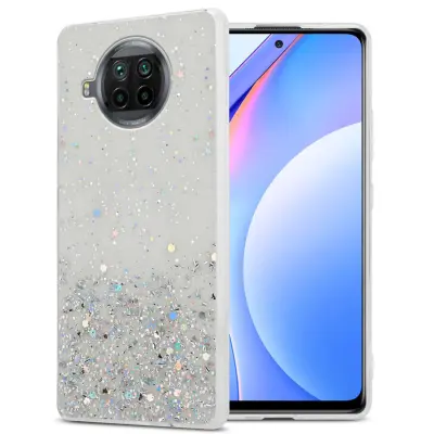 Ohišje, združljivo z Xiaomi Mi 10T LITE in prozorna z bleščicami - Zaščitni ovitek iz prožnega silikona TPU s svetlečimi bleščicami