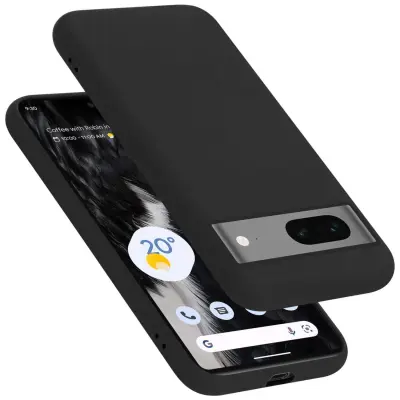 Ohišje je združljivo z Google PIXEL 7 in tekoča črna barva - Zaščitni ovitek iz prožnega silikona TPU