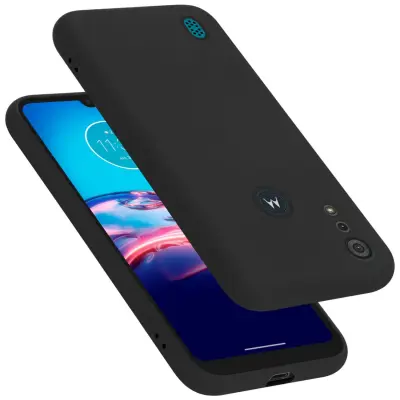 Ohišje je združljivo z Motorola MOTO E6s 2020 in tekoča črna barva - Zaščitni ovitek iz prožnega silikona TPU