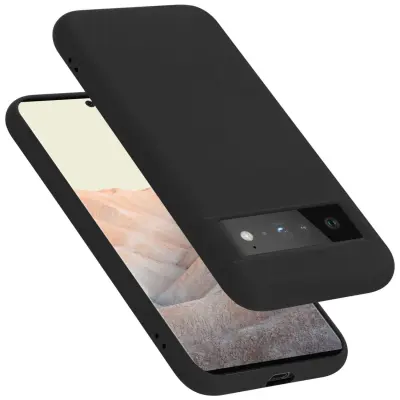 Ohišje je združljivo z Google PIXEL 6 PRO in tekoča črna barva - Zaščitni ovitek iz prožnega silikona TPU