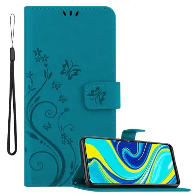 CADORABO Xiaomi RedMi NOTE 9 PRO/NOTE 9S rožnato zlata - ovitek v cvetličnem dizajnu z magnetnim zapiranjem, stoječo funkcijo in režami za kartice