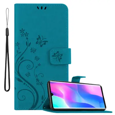 CADORABO Xiaomi Mi NOTE 10 LITE in klasična rožnata zlata - ovitek v cvetličnem dizajnu z magnetnim zapiranjem, stoječo funkcijo in režami za kartice