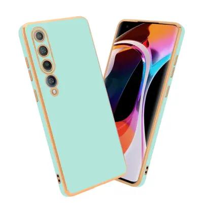 Ohišje, združljivo z Xiaomi Mi 10 / Mi 10 PRO in bleščeča metina zelena - zlata - Zaščitni ovitek iz prožnega silikona TPU in z zaščito kamere