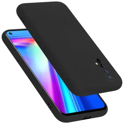 Ohišje je združljivo z Realme 7 4G in tekoča črna barva - Zaščitni ovitek iz prožnega silikona TPU