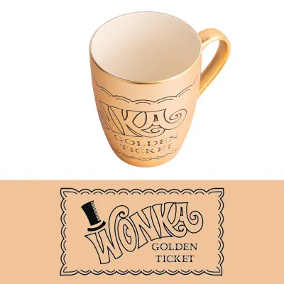 WILLY WONKA Golden Ticket skodelica