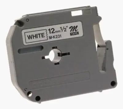 Brother Schriftbandkassette BF.weiß/DF.schwarz M-K231: Brother kartuša s trakom BF. bela/DF. črna M-K231.