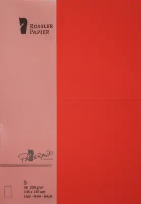 A6 PAPIRNA KARTICA 5 ENOT RDEČA