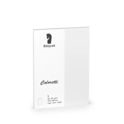 A6 DVOJNA KARTICA COLORETTI 5 ENOT BELA