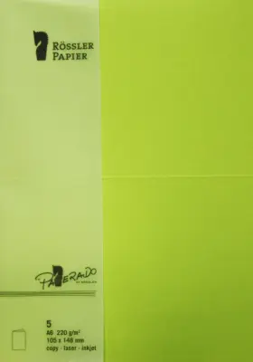 A6 PAPIRNA KARTICA 5 ENOT LIMETA ZELENA
