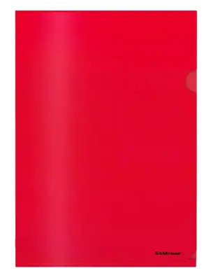 ErichKrause L-mapa A4, rdeča, gladka, prosojna 12 kos