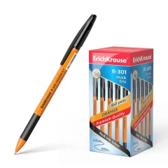 ErichKrause Kemični svinčnik R-301 0,7, črn grip Orange Stick s pokrovčkom, 50 kos 50 KOS