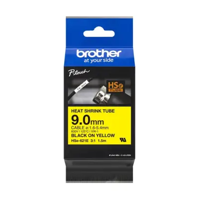 Brother Schrumpfschlauchkassette, zlato/črno, 9,0mm, 1,5m, HSe-621E