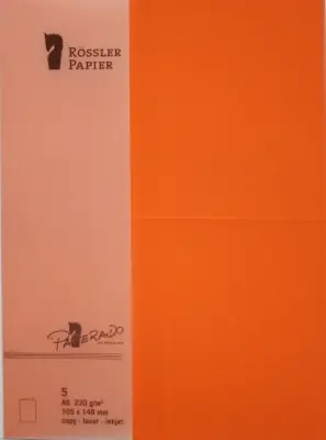 A6 PAPIRNA KARTICA 5 ENOT ORANŽNA