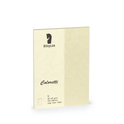A6 DVOJNA KARTICA COLORETTI 5 ENOT KREM PERGAMENT