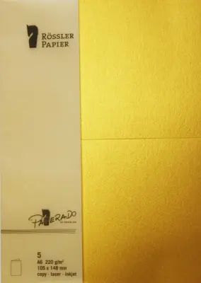 A6 PAPIRNA KARTICA 5 ENOT ZLATA