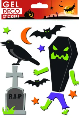 HALLOWEEN DECO GEL NALEPKE NAGROBNIK