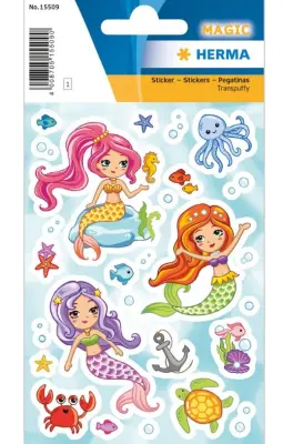 NALEPKE ČAROBNA MALA SIRENA TRANSPUFFY