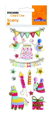 RELIEFNE NALEPKE SCENY SCRAP & DECO HAPPY BIRTHDAY