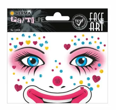 BLEŠČIČNE NALEPKE FOLIJE FACE ART KLOVN ANNIE