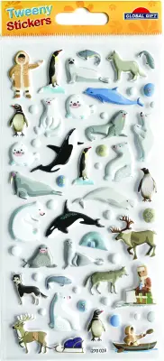 BLEŠČIČNE NALEPKE TWEENY FOAMY ESKIMO IN ŽIVALI